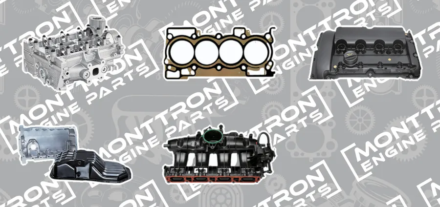 MONTTRON cylinder head and sealing parts: a cylinder head, a multi-layer head gasket, a valve cover, an oil pan and an intake manifold