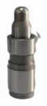 MONTTRON tappet: a hydraulic bucket tappet standing upright, with its hardened cam face at the top and the oil feed groove around the body